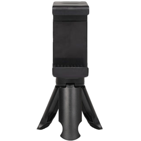 Trepiezi & Diverse - Mini trepied pentru telefon 8.5 cm cu suport smartphone pe arcuri, montura 1/4 inch, ABS negru antialunecare, suport telefon reglabil 5.5–8 cm