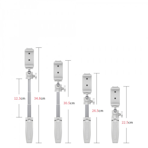 Mini trepied universal filet 1/4,cap rotativ 360 grade cu suport pentru telefon - Alb [2]