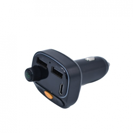 Modulator auto C15, 12-24V , FM cu bluetooth, 2 iesiri USB, 1x Type C - Negru [1]