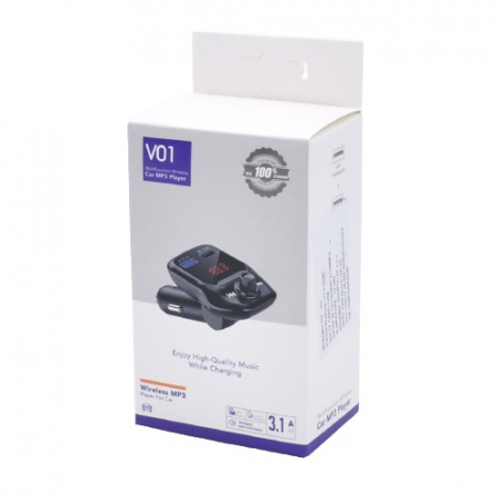 Gadgeturi auto - Modulator auto V01, 12-24V , FM cu bluetooth, 2 iesiri USB - Negru