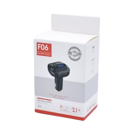 Gadgeturi auto - Modulator auto F06, 12-24V , FM cu bluetooth, 2 iesiri USB - Negru