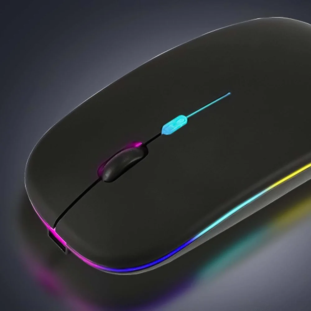Mouse wireless negru, Bluetooth 5.1 si USB 2.4 GHz, 800-1600 DPI, LED dinamic [3]