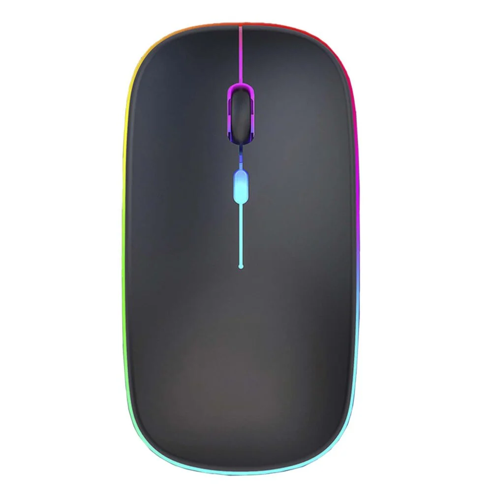 ELECTRONICE - Mouse wireless negru, Bluetooth 5.1 si USB 2.4 GHz, 800-1600 DPI, LED dinamic