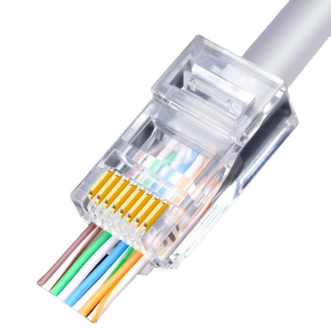 Instrumente LAN - Mufa retea, carcasa PVC, UTP, 8 contacte, RJ45 CAT6 - Alb