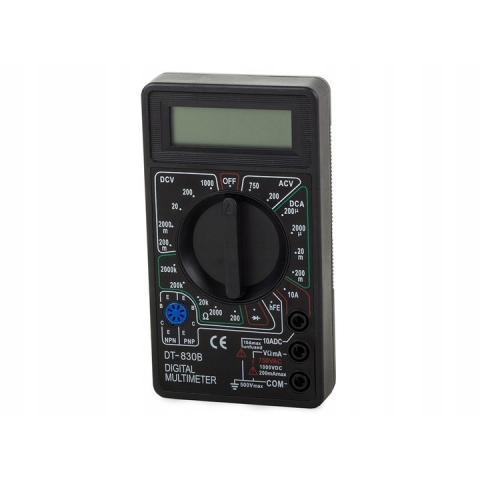 Multimetru digital DT-830B, cu ecran LCD, sonde de test incluse, alimentare 9V, negru – aparat profesional de masurare electrica [3]