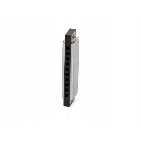 Muzicuta neagra argintie 10 x 2.8 x 2 cm, diatonica cu 10 gauri, acordaj Do, cu cutie de protectie, instrument muzical pentru copii si adulti [10]