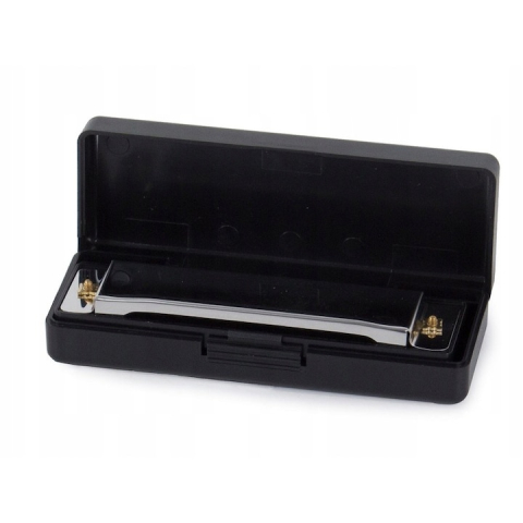 Muzicuta neagra argintie 10 x 2.8 x 2 cm, diatonica cu 10 gauri, acordaj Do, cu cutie de protectie, instrument muzical pentru copii si adulti [1]