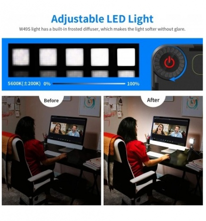 Mini trepied,filet universal 1/4 cu suport de telefon,mini panou LED - Neewer [4]
