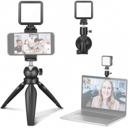 Echipamente vlogging - Mini trepied,filet universal 1/4 cu suport de telefon,mini panou LED - Neewer