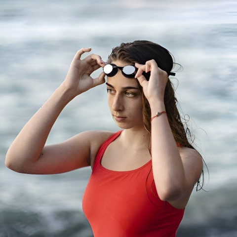 Ochelari de inot cu protectie UV, set complet cu dopuri de urechi si cleste pentru nas, confort ridicat si vizibilitate clara, ideali pentru piscina si scufundari [2]