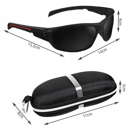 Ochelari de soare unisex, polarizati, cu filtru UV, husa depozitare inclusa - Negru [7]