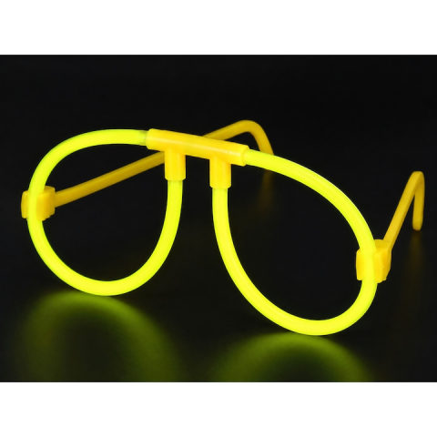 Ochelari decorativi fluorescenti pentru petreceri si festivaluri, design rotund, accesorii luminoase din plastic, galben [4]