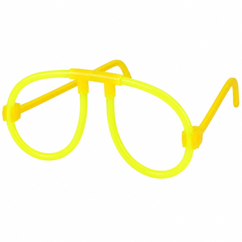 Alte jucarii copii - Ochelari decorativi fluorescenti pentru petreceri si festivaluri, design rotund, accesorii luminoase din plastic, galben