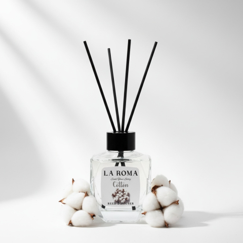 Odorizant ambiental cu betisoare, parfum  Bumbac 130 ml, difuzor parfum Cotton Fresh pentru living, dormitor, birou, hotel si spatii comerciale [2]
