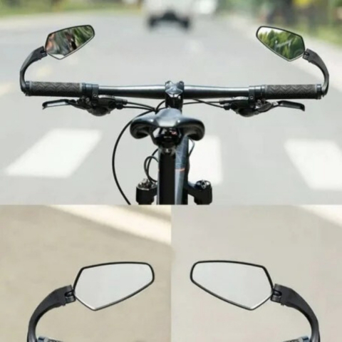 Oglinda retrovizoare pentru bicicleta, ajustabila, rotatie 360°, 11 x 6 cm, negru [1]