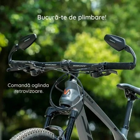 Oglinda retrovizoare pentru bicicleta, ajustabila, rotatie 360°, 11 x 6 cm, negru [3]