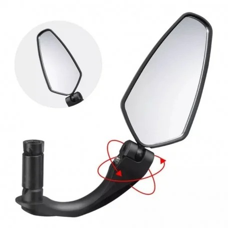 Oglinda retrovizoare pentru bicicleta, ajustabila, rotatie 360°, 11 x 6 cm, negru [2]