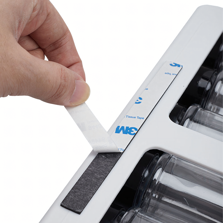 Organizator condimente alb-gri 32 cm cu 6 recipiente transparente, suport suspendat sub raft [6]