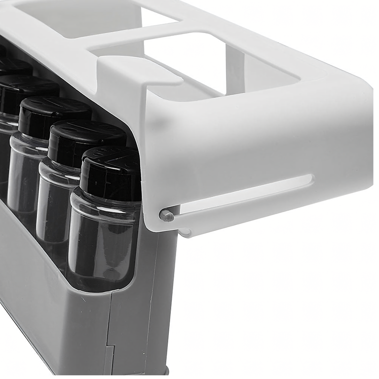 Organizator condimente alb-gri 32 cm cu 6 recipiente transparente, suport suspendat sub raft [8]