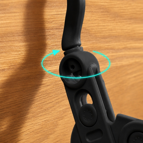 Organizator pliabil pentru umerase cu 5 pozitii, suport haine cu rotire 360°, accesoriu portabil pentru garderoba, negru [1]
