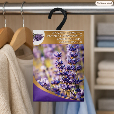 Pachet 2 odorizante parfumate tip umeras, cu parfum de lavanda, 24 x 12 cm, pentru dulap, dressing, sertar si autoturism [1]