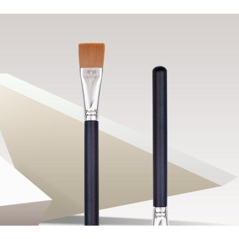 Pachet 2 pensule pentru face painting si body painting, peri sintetici delicati, cap plat pentru distribuire uniforma, maner usor din plastic, reutilizabile, negru [1]