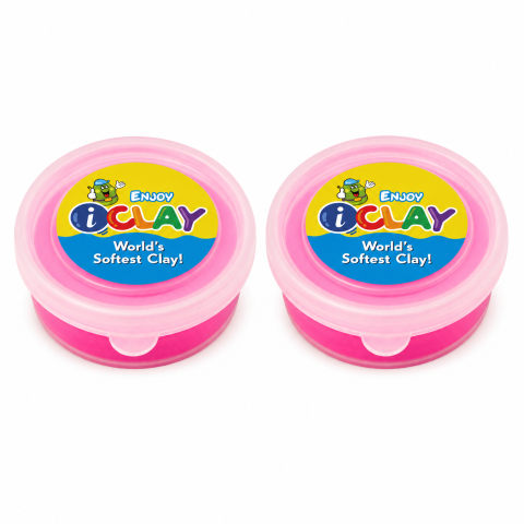 JOCURI ȘI JUCĂRII - Pachet 2 plastiline pentru modelaj artistic, efect neon intens, 2 x 18 g, roz neon