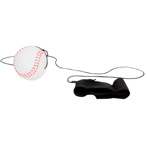 Pachet 4 mingi cu bratara pentru mana, fotbal alb-negru, baseball alb-rosu, Space Moon Ball albastra si verde multicolor, 66 mm, joc activ pentru reflexe si coordonare [2]