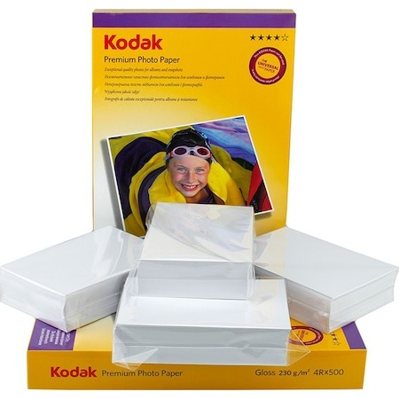 Diverse accesorii papetarie - Pachet 500 coli hartie foto Kodak Premium Glossy, 10x15 cm, 230 g