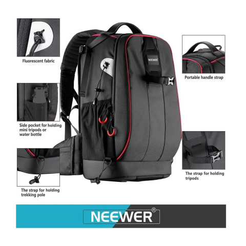 Pachet cu 2 baterii NP-F970 6600mAh, incarcator rapid dual USB-C, NEEWER, rucsac foto profesional si mini trepied inclus [15]