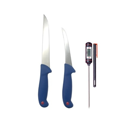 Cutite si tacamuri - Set 2 cutite profesionale de macelarie + termometru alimentar cu tija metalica
