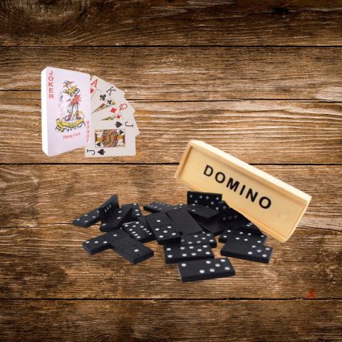 Pachet jocuri clasice din lemn – joc X si 0 si domino clasic [1]