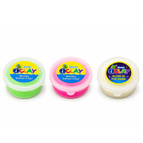 JOCURI ȘI JUCĂRII - Pachet multicolor pentru modelaj creativ, alb luminos, verde neon si roz neon, 3 recipiente x 18 g