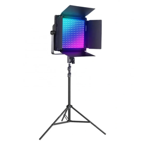 Pachet RBG1200 Lampa Video LED RGB 60W 2500K-8500K, control APP, iluminare profesionala pentru fotografie si streaming, trepied reglabil si mini trepied incluse [11]