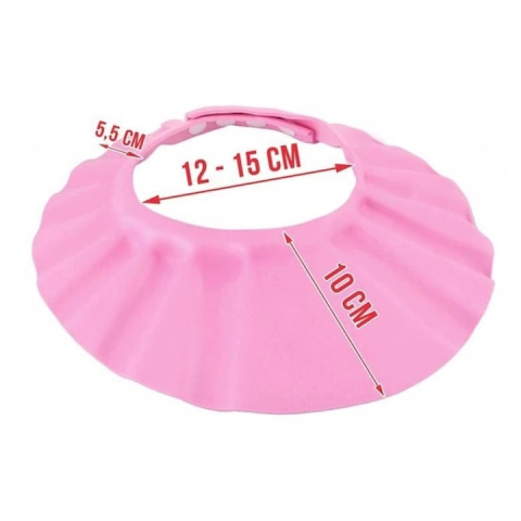Palarie de baie pentru copii, reglabila, protectie impotriva apei si samponului, material moale si confortabil, ideala pentru spalat parul fara stres, roz [6]