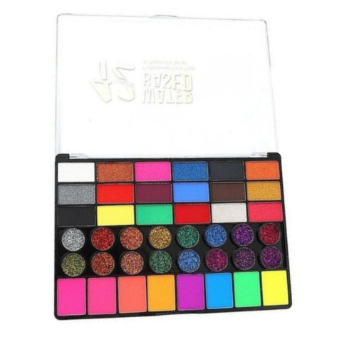 JOCURI ȘI JUCĂRII - Paleta artistica glow pentru pictura pe fata si corp, 42 culori reactive la lumina, activare cu apa, pentru machiaj creativ si evenimente tematice