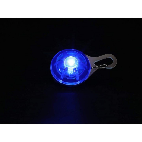 Pandantiv LED pentru căței și pisici, cu 3 moduri de iluminare, carabinieră metalică, albastru – vizibilitate crescută la plimbările nocturne [2]