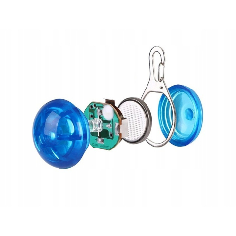 Pandantiv LED pentru căței și pisici, cu 3 moduri de iluminare, carabinieră metalică, albastru – vizibilitate crescută la plimbările nocturne [7]