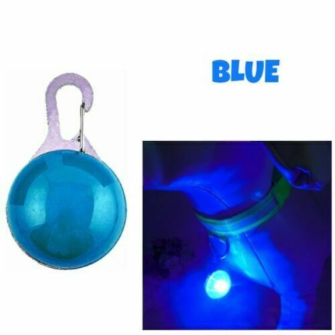 Pandantiv LED pentru căței și pisici, cu 3 moduri de iluminare, carabinieră metalică, albastru – vizibilitate crescută la plimbările nocturne [4]