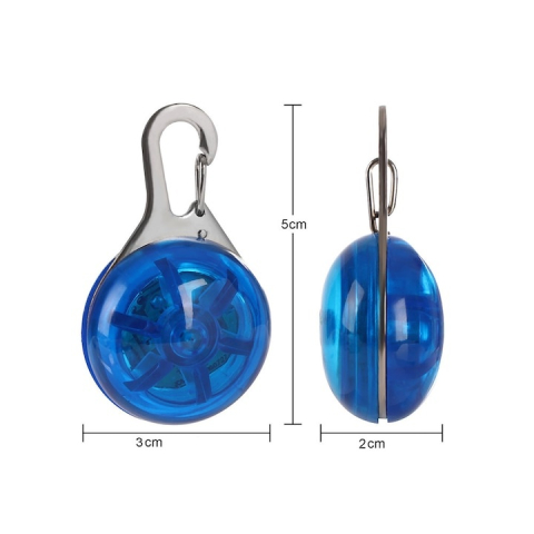 Pandantiv LED pentru căței și pisici, cu 3 moduri de iluminare, carabinieră metalică, albastru – vizibilitate crescută la plimbările nocturne [3]