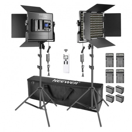 Panouri Led - Kit 2 Panouri Neewer Bi Color 660 LED,telecomanda,4 baterii si 4 incarcatori + geanta transport