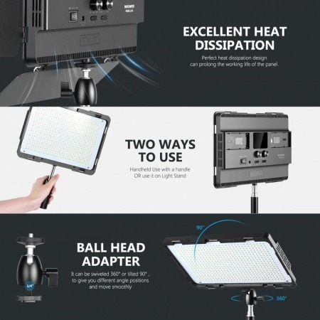 Kit 2 Panouri Neewer Bi Color 600 LED,telecomanda,4 baterii + 2 incarcatori + geanta transport [7]