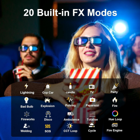 Panou LED RGB profesional GVM 800D III cu stativ inclus, 19500 Lux/0.5 m, 3200K-5600K, CRI97+, Bluetooth, 20 efecte speciale, pentru studio foto si video [5]