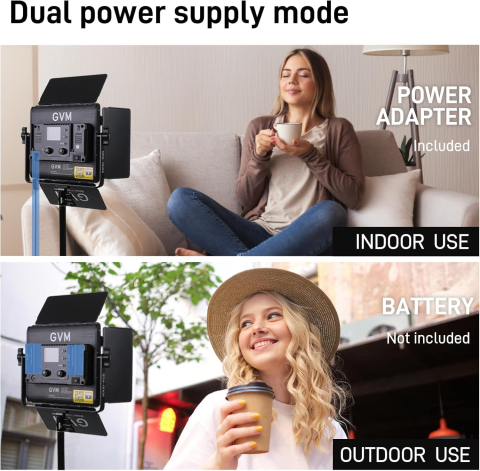 Panou LED RGB profesional GVM 800D III cu stativ inclus, 19500 Lux/0.5 m, 3200K-5600K, CRI97+, Bluetooth, 20 efecte speciale, pentru studio foto si video [2]