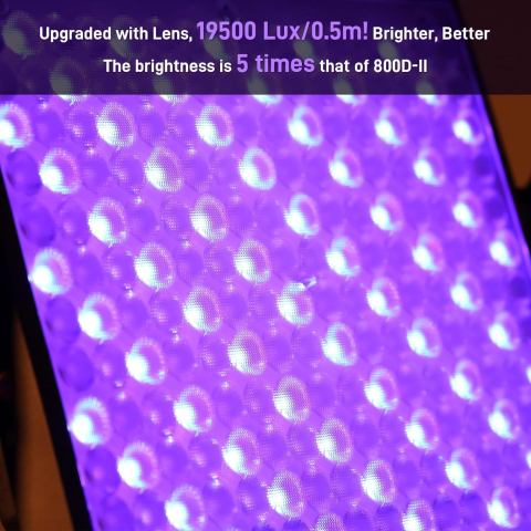 Panou LED RGB profesional GVM 800D III cu stativ inclus, 19500 Lux/0.5 m, 3200K-5600K, CRI97+, Bluetooth, 20 efecte speciale, pentru studio foto si video [7]