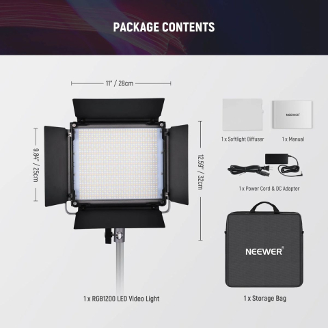 Panou LED RGB profesional pentru studio si streaming, lumina reglabila 2500K-8500K, control prin aplicatie, 60W, mini trepied inclus [8]