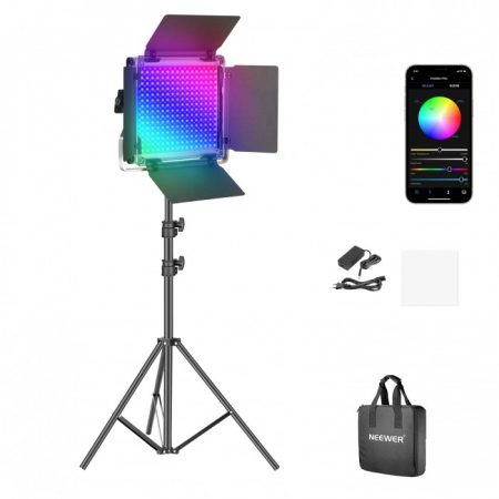 Panou Neweer RGB 480 LED,trepied 200 cm inclus,cabluri alimentare,gentuta transport [1]
