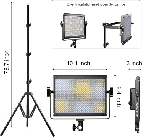 Panou video GVM RGB cu Softbox, Set 2 x LED 45W, 15000 Lux/0.5 m, CRI97+, 3200K-5600K, Control prin aplicatie, 2 stative, geanta transport [4]