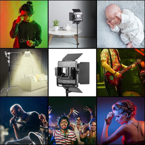 Panou video LED GVM 800D RGB cu stativ reglabil 2 m, 3200K-5600K, control prin aplicatie, CRI97+, 18 efecte speciale, lumina continua pentru fotografie si filmare [6]