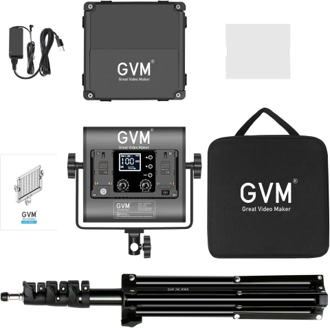 Panou video LED GVM 800D RGB cu stativ reglabil 2 m, 3200K-5600K, control prin aplicatie, CRI97+, 18 efecte speciale, lumina continua pentru fotografie si filmare [3]